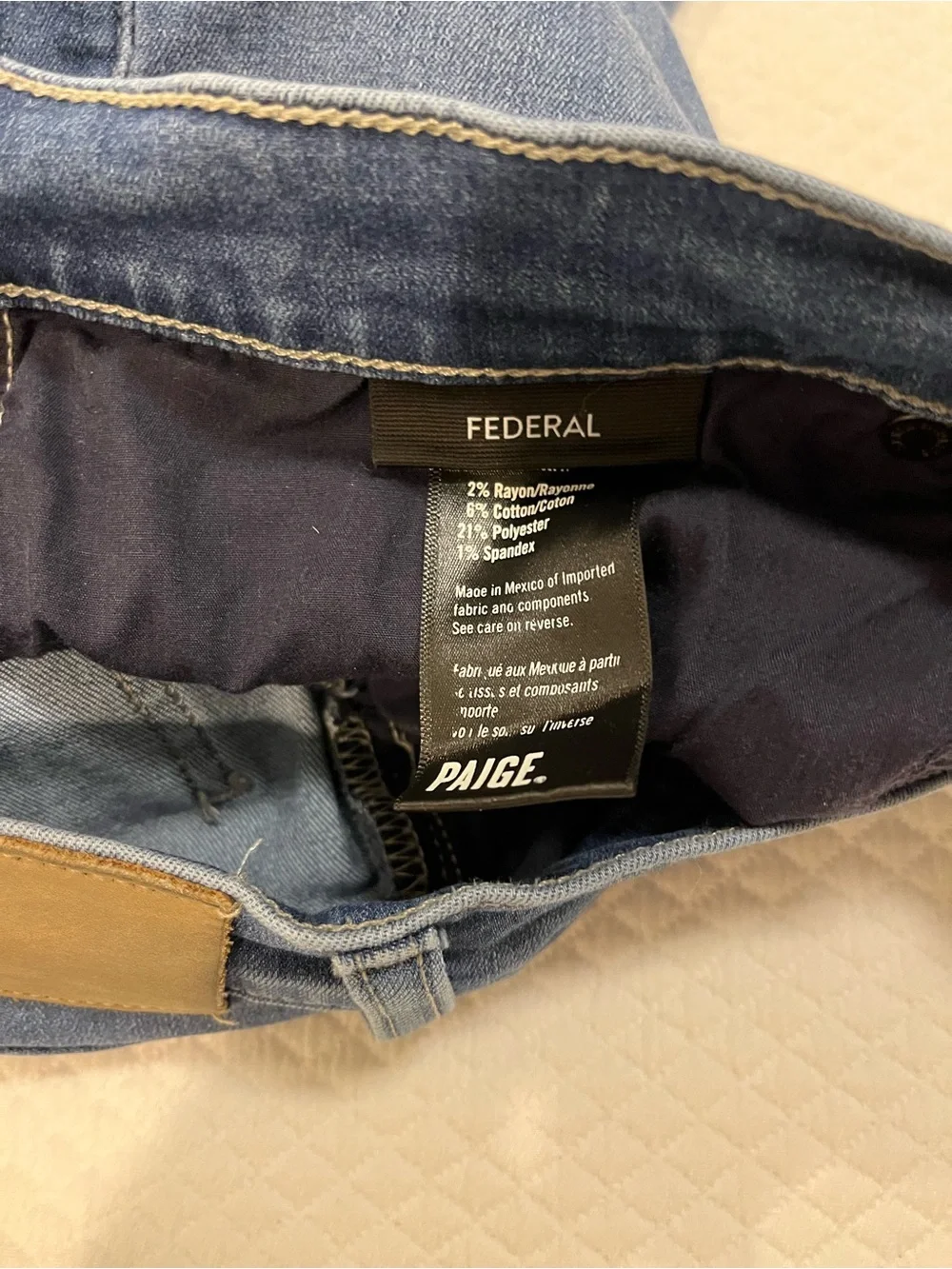 Paige Federal Slim Straight Men's Jeans in Classic Blue Denim 36x29
